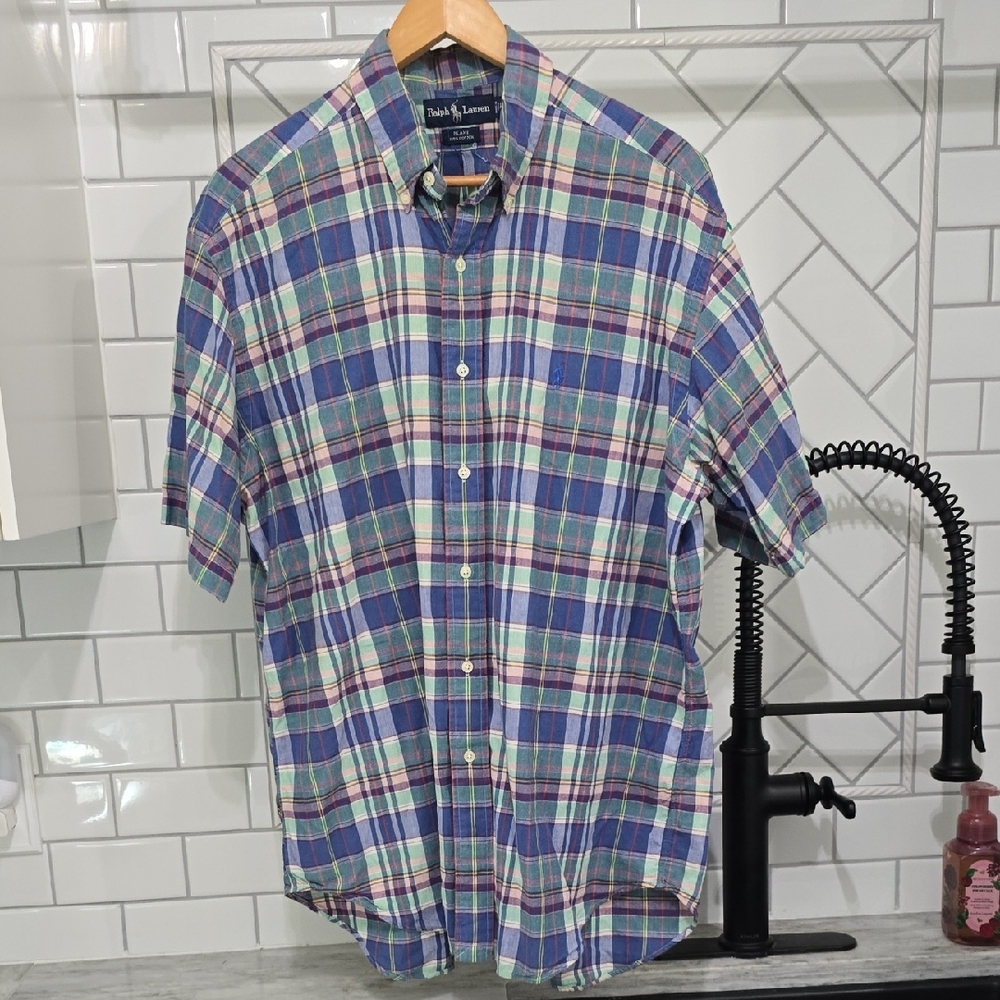 Polo Ralph Lauren Blake Plaid Short Sleeve Shirt Men’s L